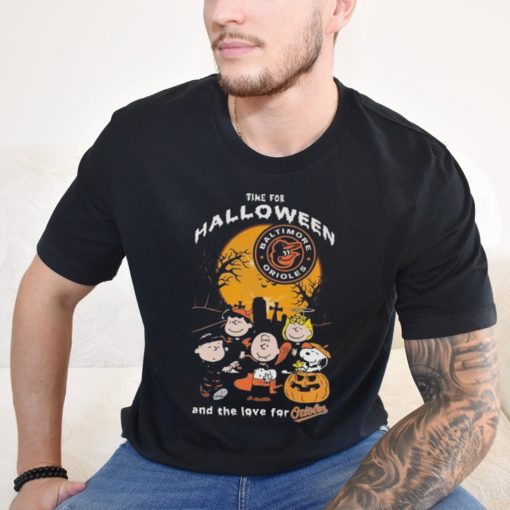 Baltimore Orioles Snoopy Peanuts Time For Halloween And Orioles Love Shirt