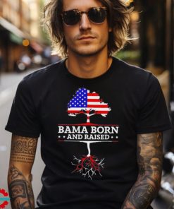 Bama Born and Raised Alabama Home State US Flag shirt