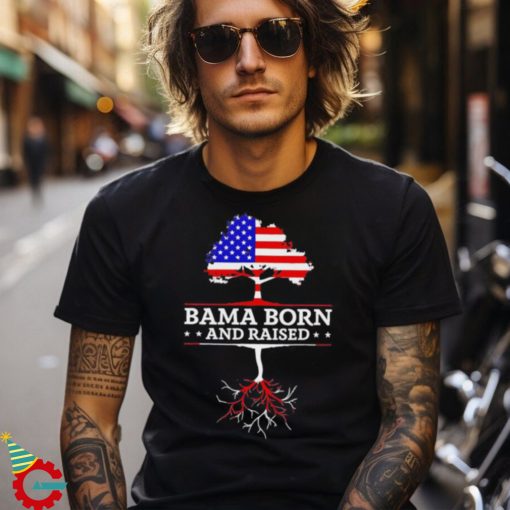 Bama Born and Raised Alabama Home State US Flag shirt