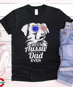 Best Aussie Dad Ever Australian Shepherd US Flag shirt