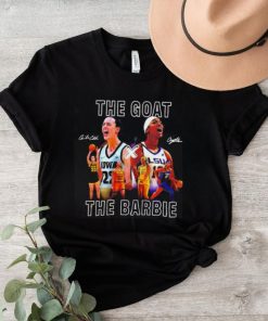 Caitlin Clark Caitlin Clark Angel Reese the Goat and the Barbie signatures shirt