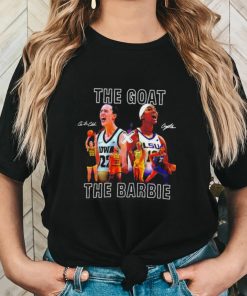 Caitlin Clark Caitlin Clark Angel Reese the Goat and the Barbie signatures shirt