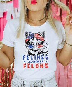 Cat Felines Against Felons America flag shirt