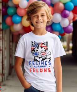 Cat Felines Against Felons America flag shirt