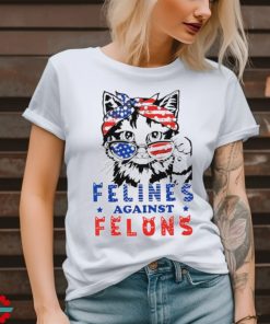 Cat Felines Against Felons America flag shirt