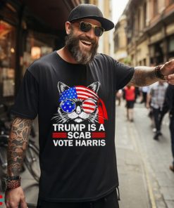 Cat ladies funny Donald Trump is a Scab vote Harris shirt