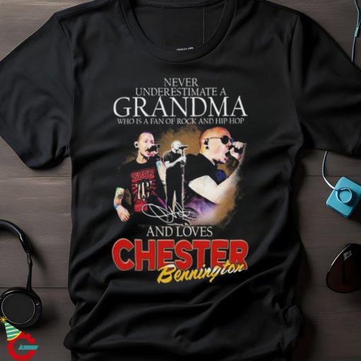 Chester Bennington Never Underestimate A Grandma Loves Rock Signature Shirts