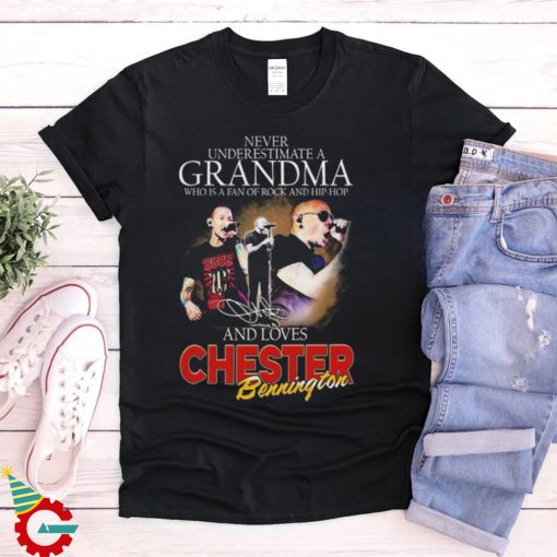 Chester Bennington Never Underestimate A Grandma Loves Rock Signature Shirts