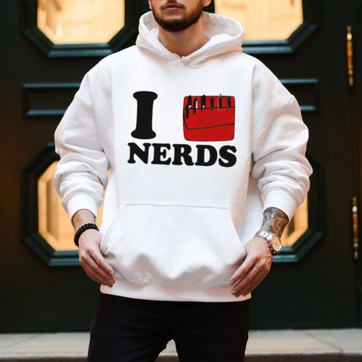 Claudia Wearing I love Nerds Ariana hoodie