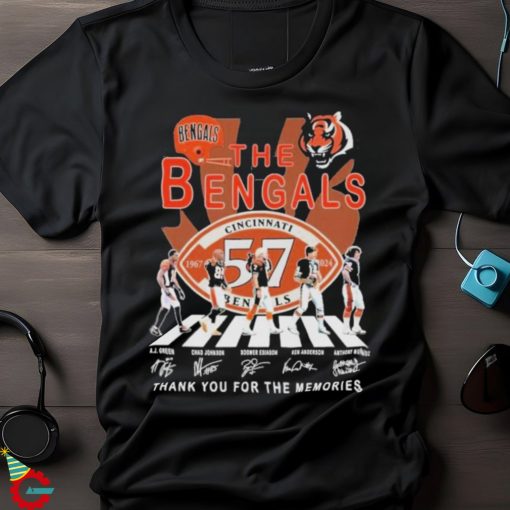 Design The Cincinnati Bengals 54 Years 1967 2024 Thank You For The Memories T Shirt