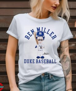 Duke Blue Devil baseball Ben Miller cartoon signature shirt