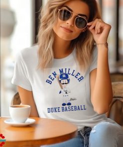 Duke Blue Devil baseball Ben Miller cartoon signature shirt