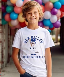 Duke Blue Devil baseball Ben Miller cartoon signature shirt