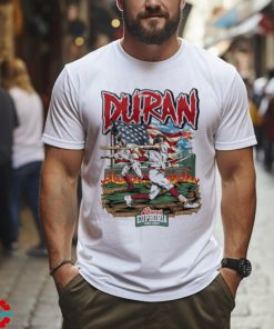 Jarren Duran and US flag baseball design cartoon shirt