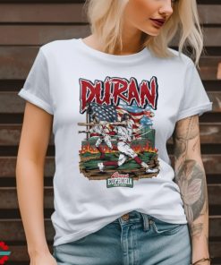 Jarren Duran and US flag baseball design cartoon shirt