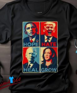 Kamala Harris 2024 Campaign Shirt, Hope Hate Heal Grow Design