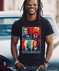 Kamala Harris 2024 Campaign Shirt, Hope Hate Heal Grow Design