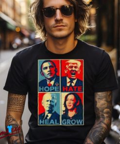 Kamala Harris 2024 Campaign Shirt, Hope Hate Heal Grow Design