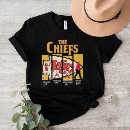 Kansas City Chiefs Chris Jones Travis Kelce Patrick Mahomes Andy Reid Signatures Shirt