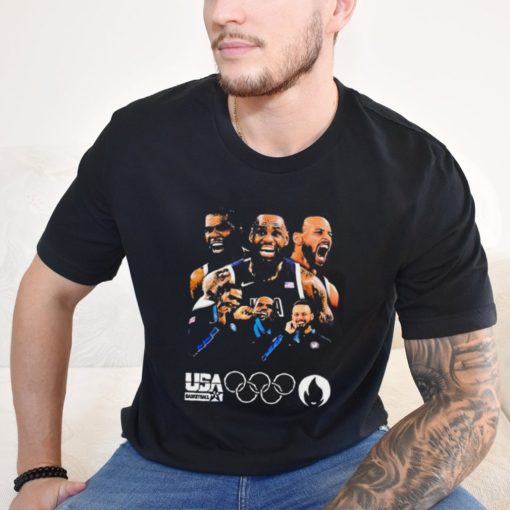 Kevin Durant LeBron James Stephen Curry USA basketball Olympics 2024 vintage shirt