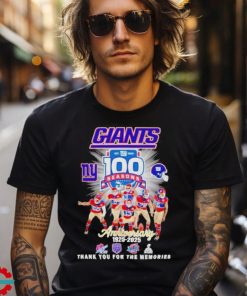 New York Giants 100 season anniversary 1925 2025 thank you for the memories shirt