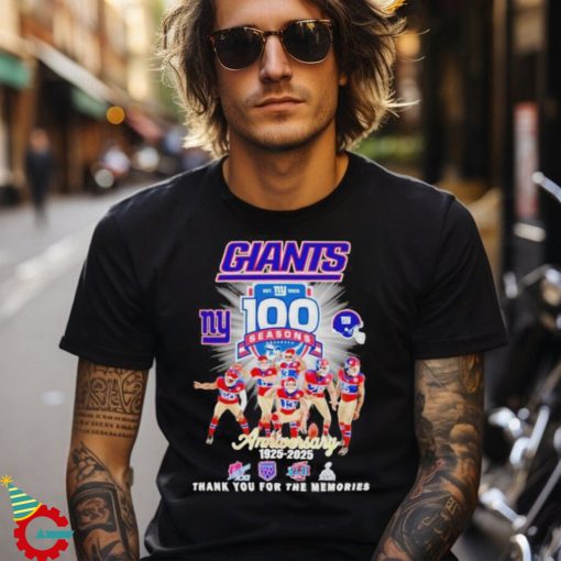 New York Giants 100 season anniversary 1925 2025 thank you for the memories shirt