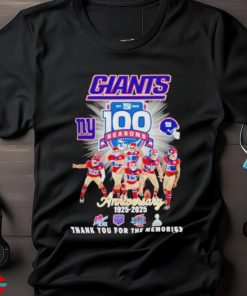 New York Giants 100 season anniversary 1925 2025 thank you for the memories shirt