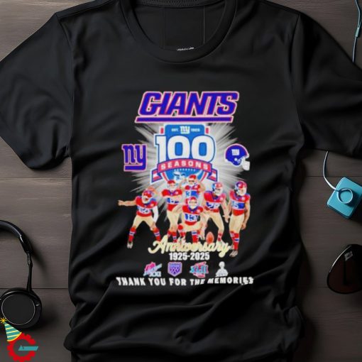 New York Giants 100 season anniversary 1925 2025 thank you for the memories shirt