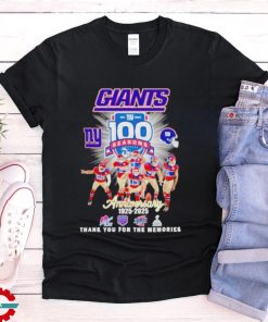 New York Giants 100 season anniversary 1925 2025 thank you for the memories shirt