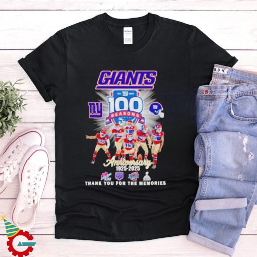 New York Giants 100 season anniversary 1925 2025 thank you for the memories shirt