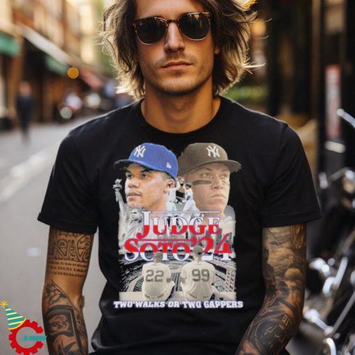 New York Yankees Aaron Judge Juan Soto 2024 Two Walks Gappers T Shirt