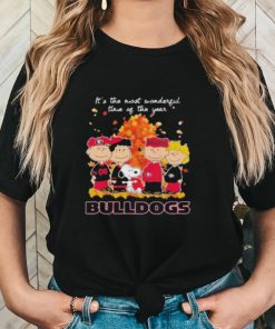 Official It’s The Most Wonderful Time Of The Year Peanuts Characters X Georgia Bulldogs T Shirt