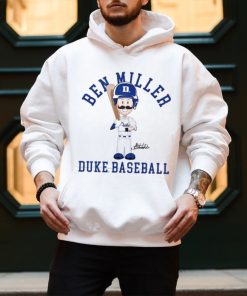 Duke Blue Devil baseball Ben Miller cartoon signature shirt