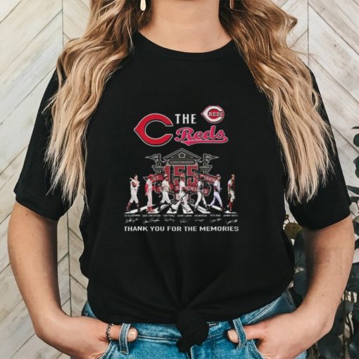 Official Cincinnati Reds The Legend Of Reds Thank You For 155 Years Signatures T Shirt