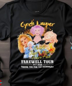 Official Cyndi Lauper Farewell Tour 1977 2024 Thank You For The Memories Girls Just Wanna Have Fun T shirt