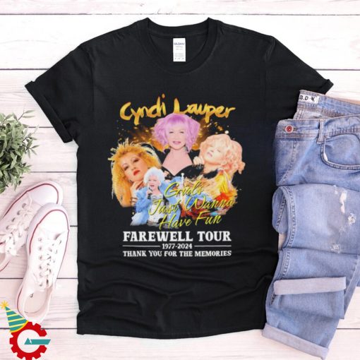 Official Cyndi Lauper Farewell Tour 1977 2024 Thank You For The Memories Girls Just Wanna Have Fun T shirt