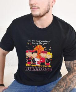 Official It’s The Most Wonderful Time Of The Year Peanuts Characters X Georgia Bulldogs T Shirt