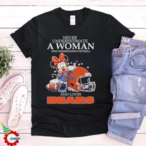 Official Never Underestimate A Woman Who Understands Football And Loves Chicago Bears T Shirt