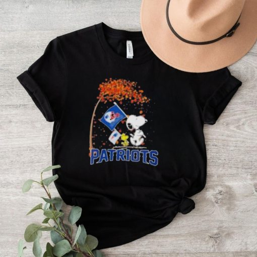 Official Peanuts Snoopy And Woodstock Parade Flag New England Patriots In The Fall T Shirt