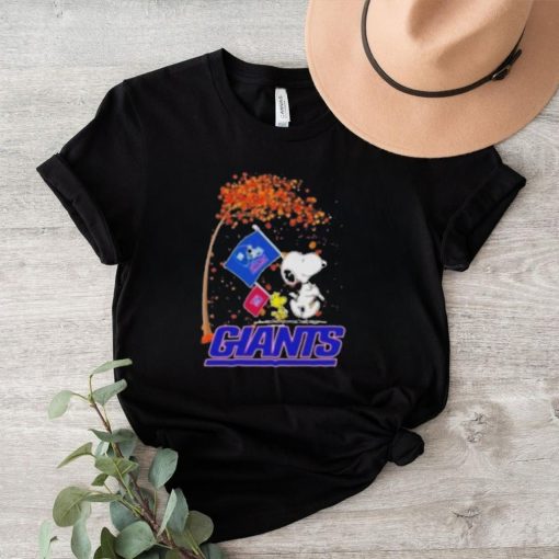 Official Peanuts Snoopy And Woodstock Parade Flag New York Giants In The Fall Shirt