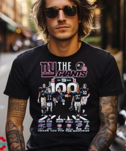 Official The New York Giants 100 Thank You For The Memories T Shirt