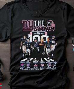 Official The New York Giants 100 Thank You For The Memories T Shirt