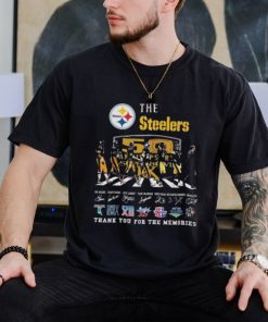 Official The Pittsburgh Steelers NFL 50th Anniversary Super Bowl Thank You For The Memories Abbey Road Signatures T Shirt