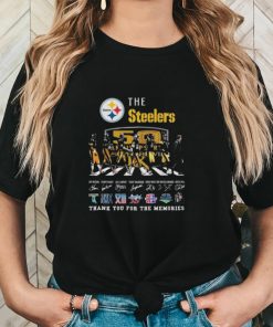 Official The Pittsburgh Steelers NFL 50th Anniversary Super Bowl Thank You For The Memories Abbey Road Signatures T Shirt