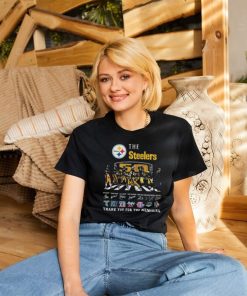 Official The Pittsburgh Steelers NFL 50th Anniversary Super Bowl Thank You For The Memories Abbey Road Signatures T Shirt