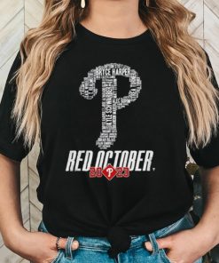 Original Philadelphia Phillies Logo Players Names Red October 2023 Shirt