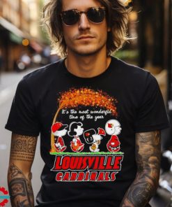 Peanuts characters Louisville Cardinals autumn it’s the most wonderful time of the year shirt