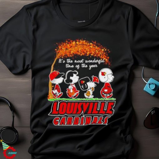 Peanuts characters Louisville Cardinals autumn it’s the most wonderful time of the year shirt