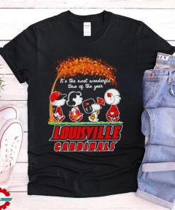 Peanuts characters Louisville Cardinals autumn it’s the most wonderful time of the year shirt