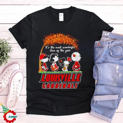 Peanuts characters Louisville Cardinals autumn it’s the most wonderful time of the year shirt